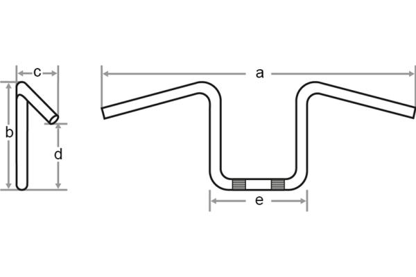 FEHLING Lenker Fat Ape HANGER - 1 1/4 Zoll - Griffenden 1 Zoll 30cm - chrom